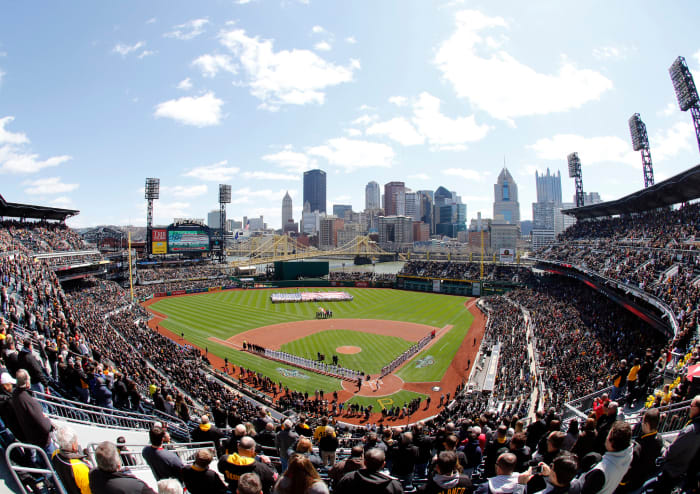 A baseball game in Pittsburgh.