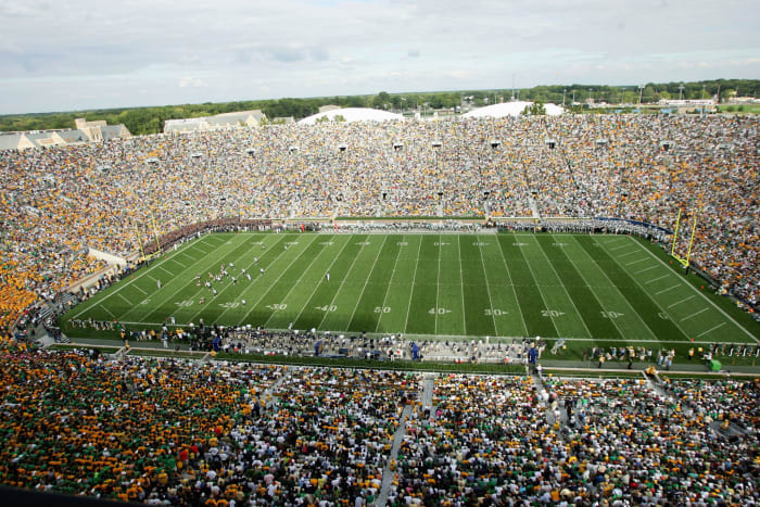 A general view of Notre Dame's football stadium.