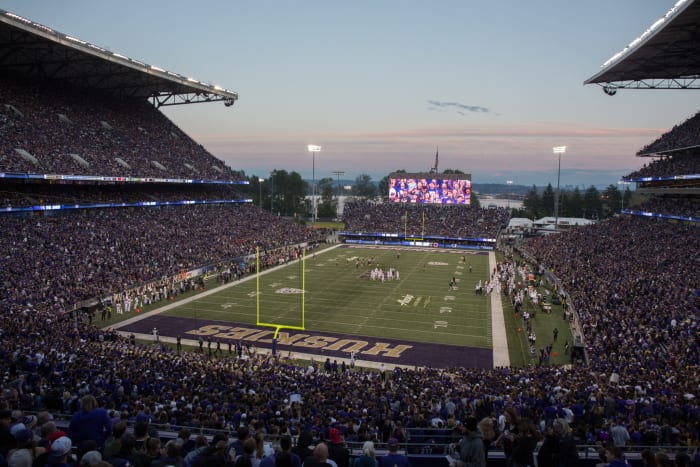 General view of Husky Stadium.