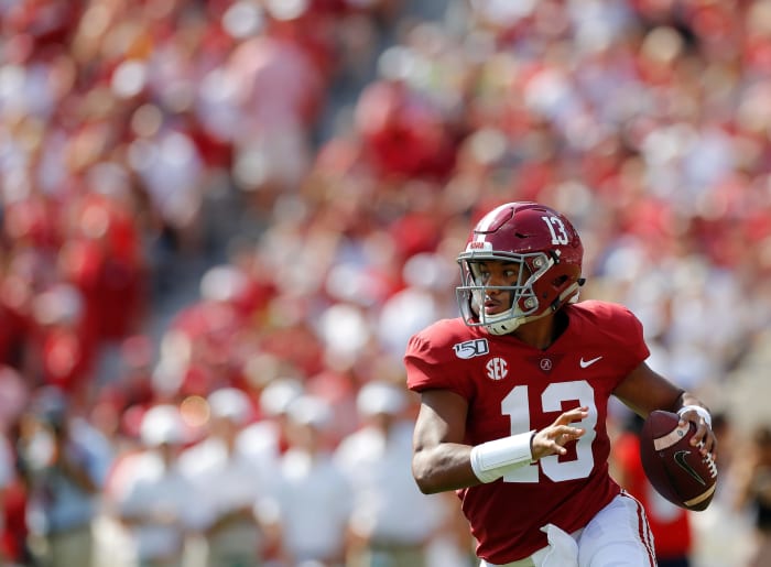 Alabama quarterback Tua Tagovailoa against Ole Miss.