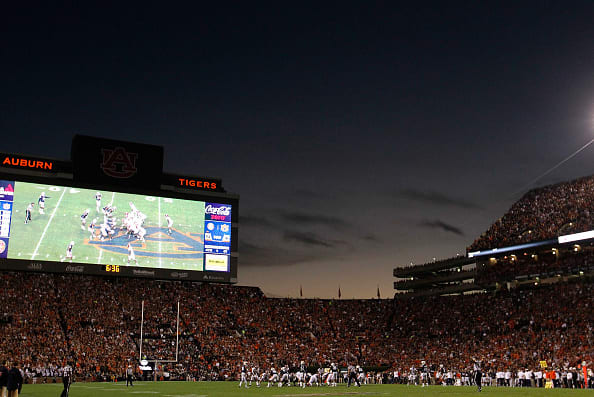 The big screen during an Auburn vs. Alabama game.