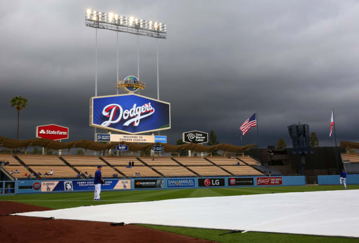 A general view of Dodger Stadium.
