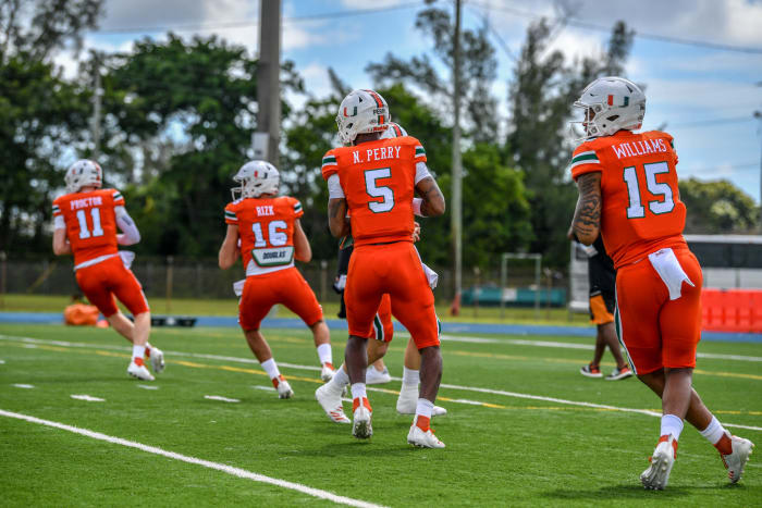 Miami Hurricanes quarterbacks in 2019.
