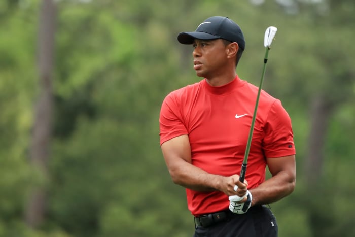 tiger woods in the final round of the masters