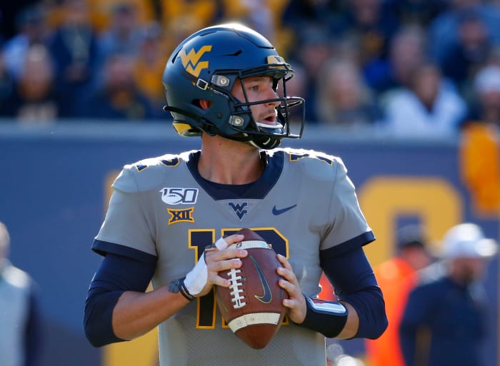 Austin Kendall playing for West Virginia.