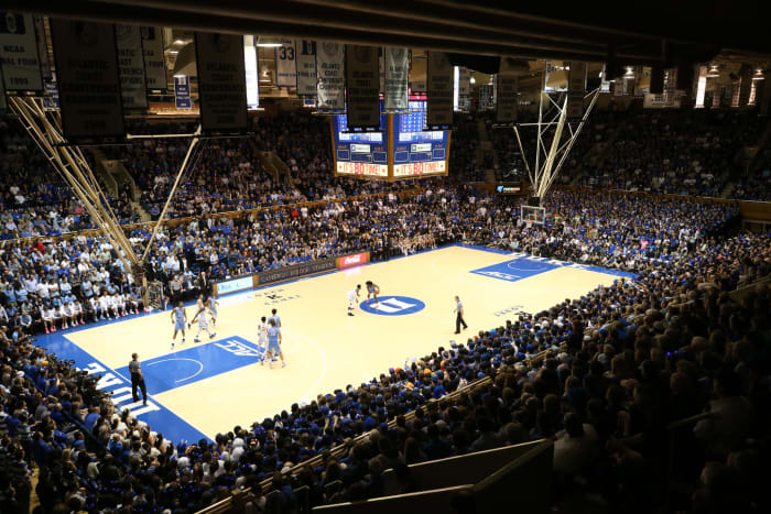 A general view of Duke's basketball court.