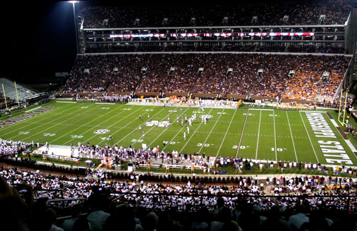 A general view of Mississippi State's football field.