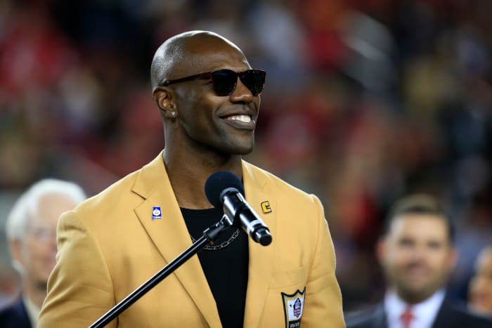 Terrell Owens being inducted into the Hall Of Fame.