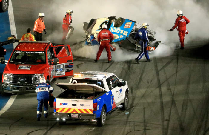 Ryan Newman's crash at the Daytona 500.
