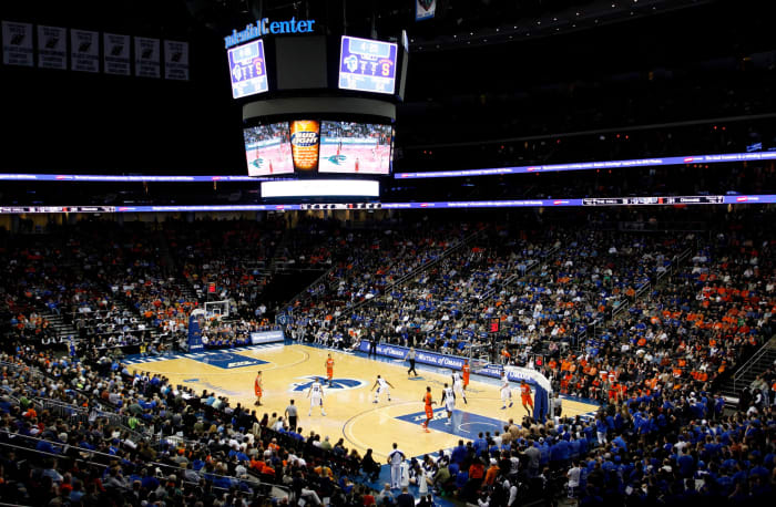 A general view of Seton Hall's basketball court.