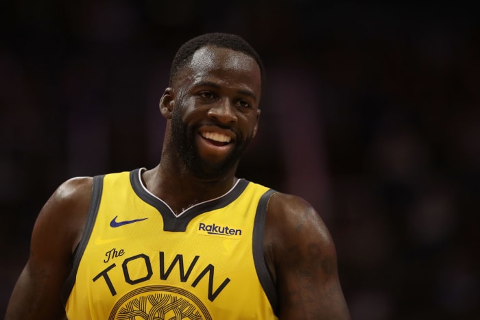 A closeup of Draymond Green during a game.