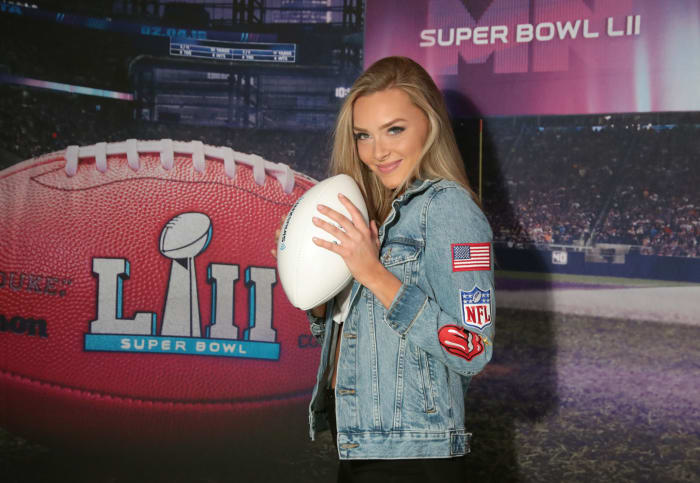 Camille Kostek at the Super Bowl.