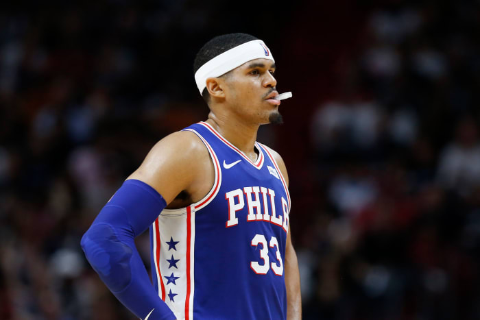 A closeup of Tobias Harris.