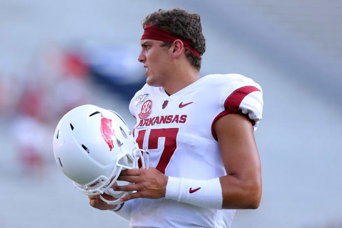 Arkansas quarterback Nick Starkel at Razorbacks game vs. Ole Miss.