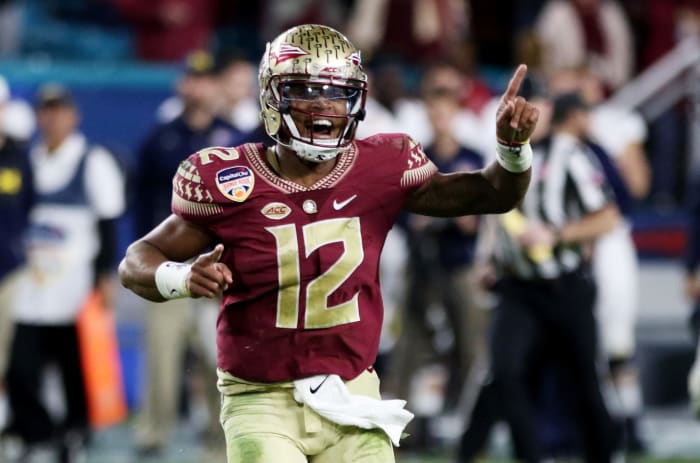 Deondre Francois celebrating.