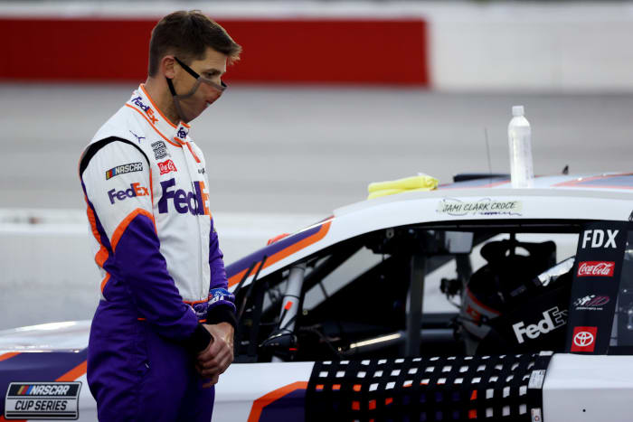NASCAR driver Denny Hamlin at the Toyota 500.