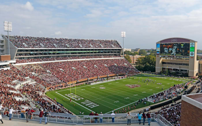 A general view of Mississippi State's football field.