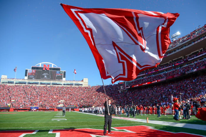 Shot of Nebraska flag.