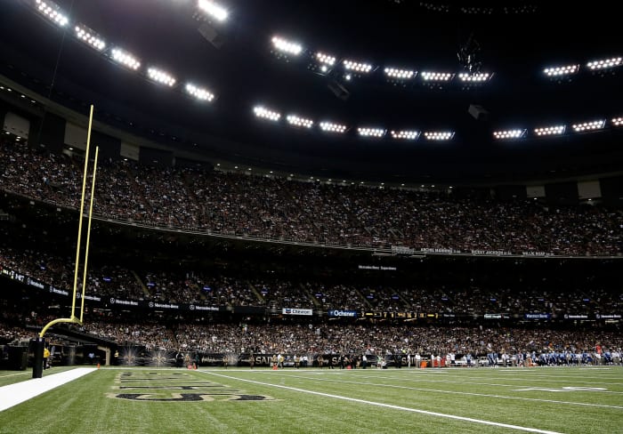 A general view of the Superdome during a Saints game.