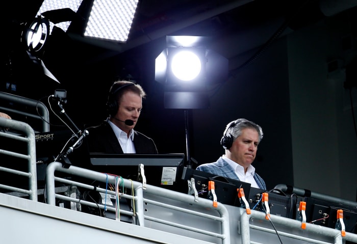 ESPN's Steve Levy calls an XFL game. He's in consideration for the Monday Night Football job.