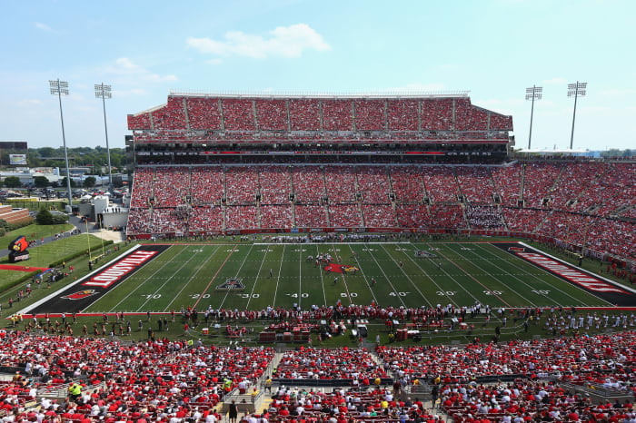 A genera view of louisville's football field.