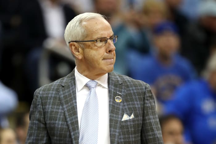 A solo shot of UNC coach Roy Williams.
