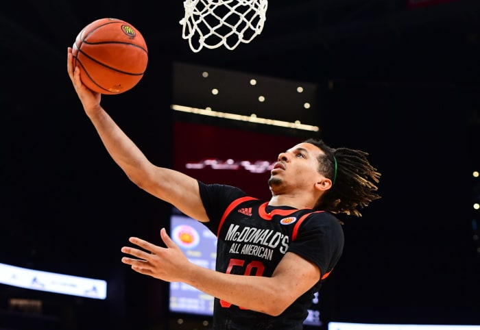 Cole Anthony goes for a layup in the McDonald's All-American Game.