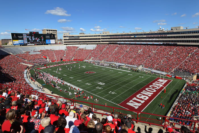 Wisconsin's field on a Saturday in the fall.