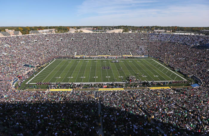 A general view of Notre Dame's football stadium.