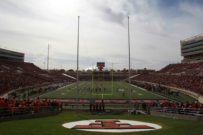 A general view of Texas Tech's football stadium.