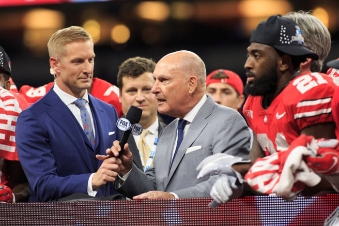 Big Ten commissioner Jim Delany at the conference championship with Ohio State.