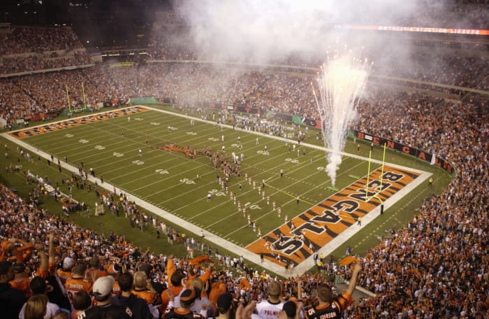 A general view of the Cincinnati Bengals stadium.