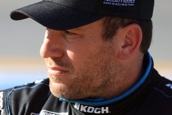 NASCAR drive Ryan Newman before a race.