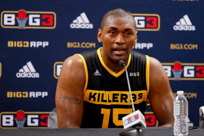 Former NBA player Ron Artest at the BIG3 press conference.