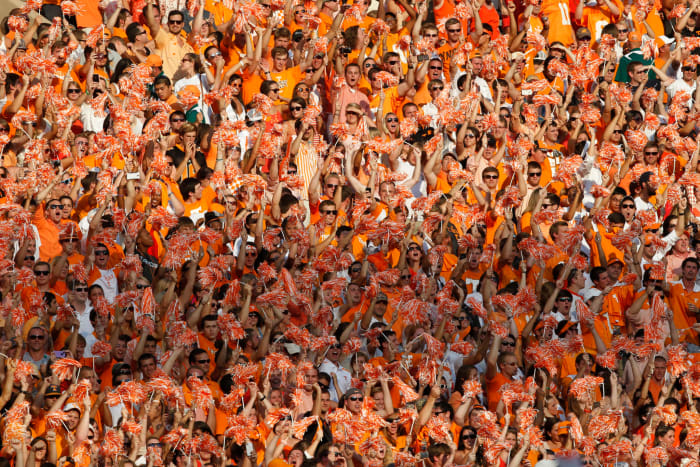 A general view of Tennessee Volunteers football fans.