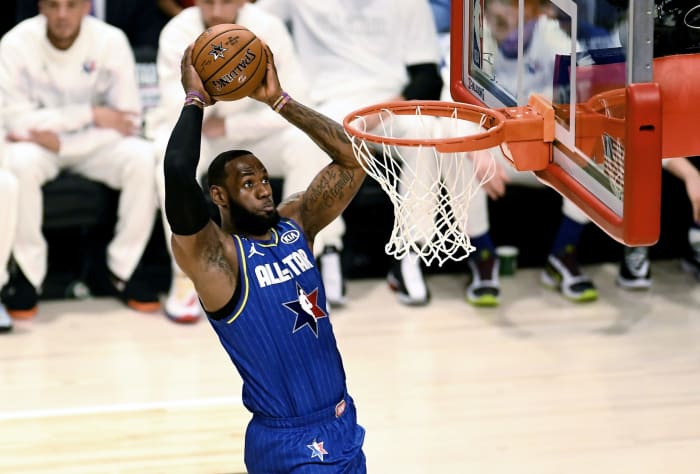 LeBron James in the NBA All-Star Game on Sunday evening.