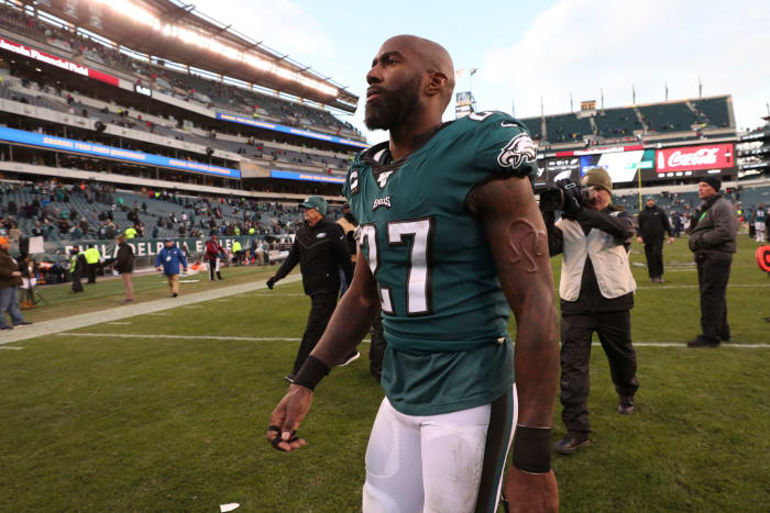 Malcolm Jenkins walks off the field.