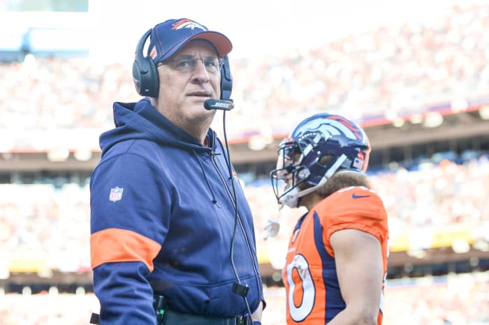 Denver Broncos head coach Vic Fangio during a game.