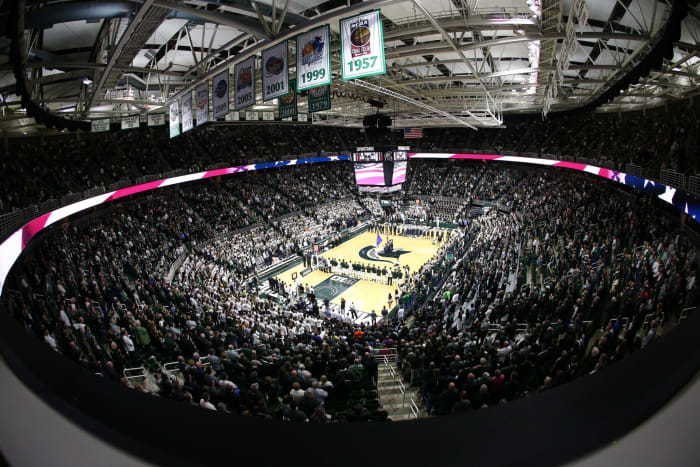 A general view of Michigan State's basketball court.