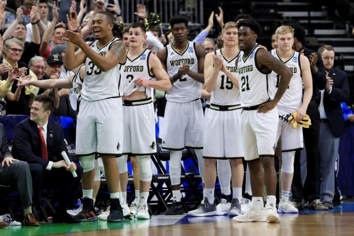 Wofford's Basketball team, during the NCAA Tournament Game against Seton Hall.