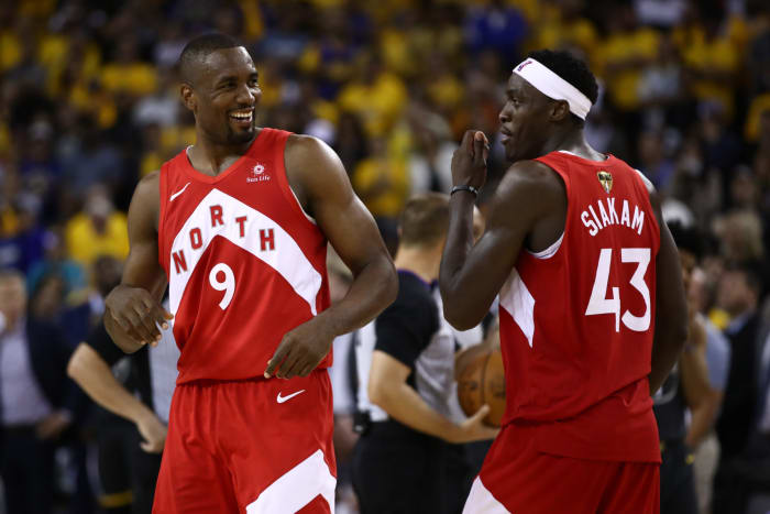 Serge Ibaka and Pascal Siakam in the NBA Finals.