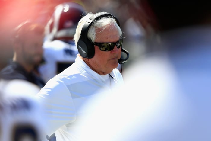 Wade Phillips on the sideline with the Los Angeles Rams.