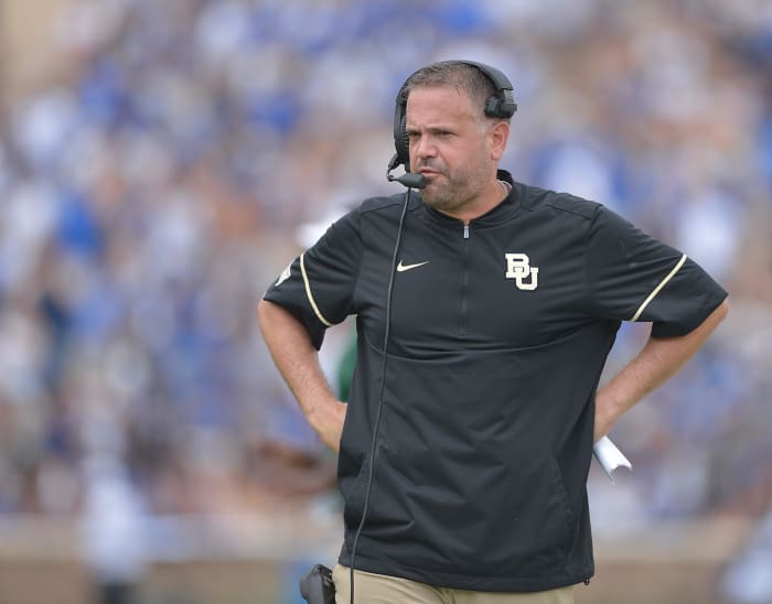 Baylor head coach Matt Rhule on the sideline.