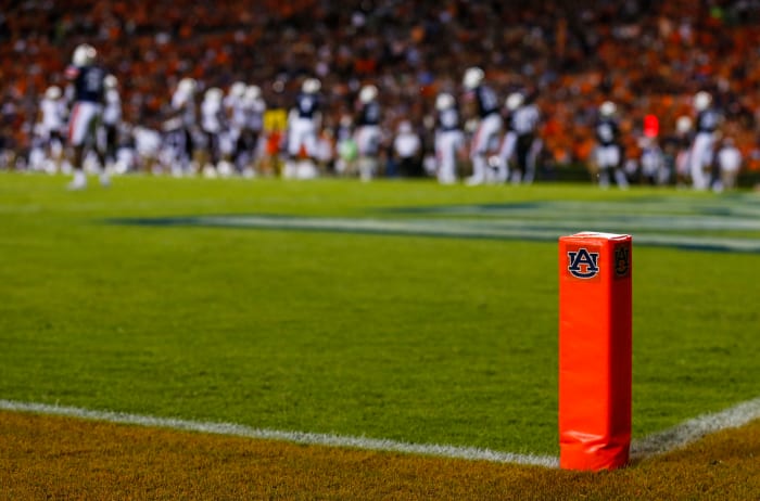 An Auburn pylon during a game against Texas A&M.