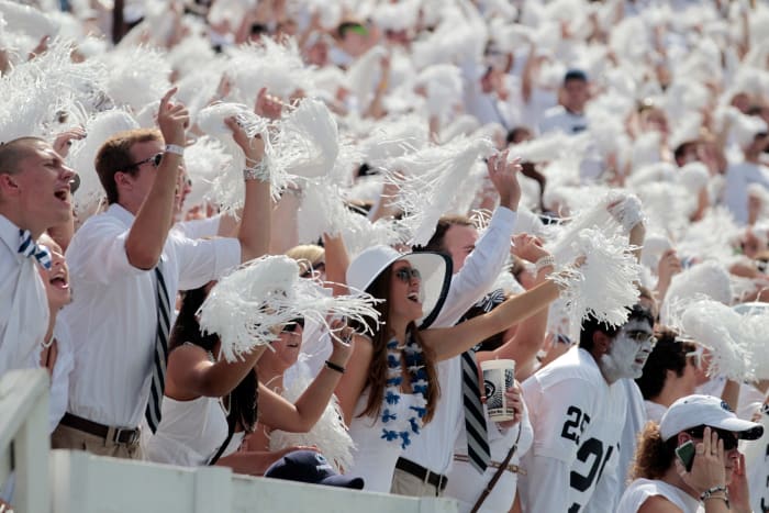 Penn State fans cheer on their team during whiteout.