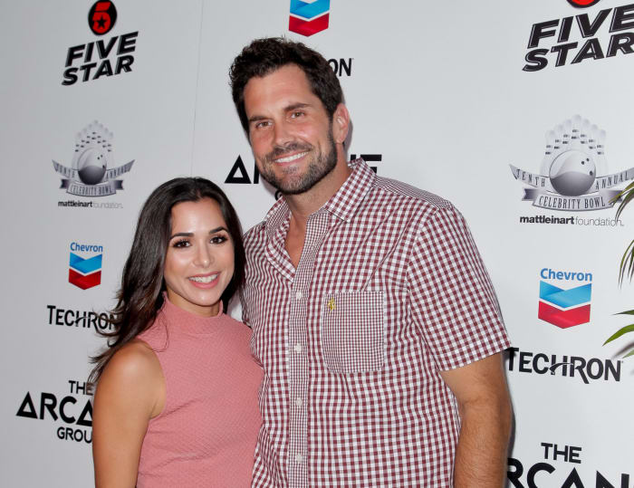 Matt Leinart and his wife, Josie Loren, at an event..