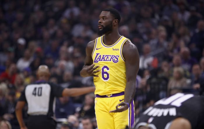 Lance Stephenson on the court for the Lakers.