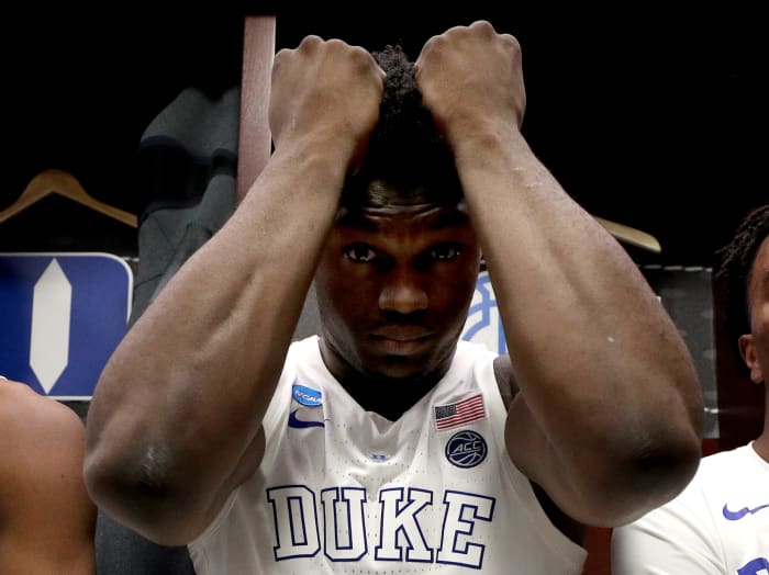 duke star freshman zion williamson after the loss