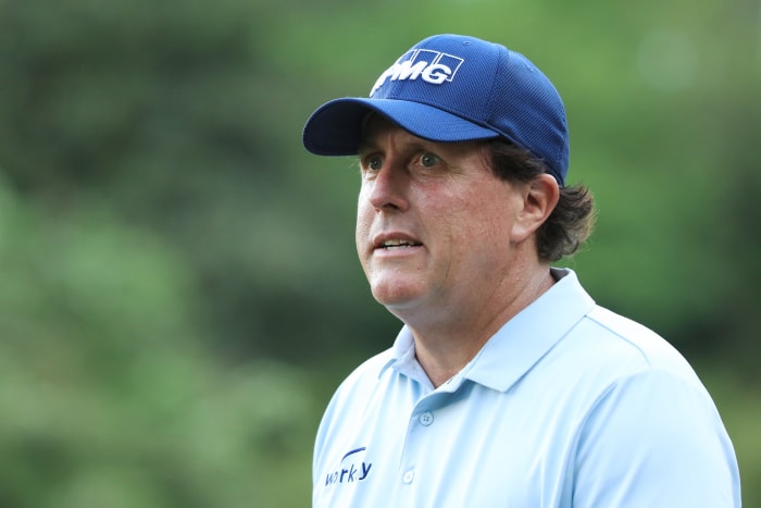 A closeup of Phil Mickelson.