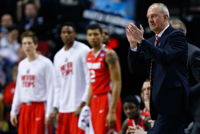 A closeup of Thad Matta on Ohio State's bench.